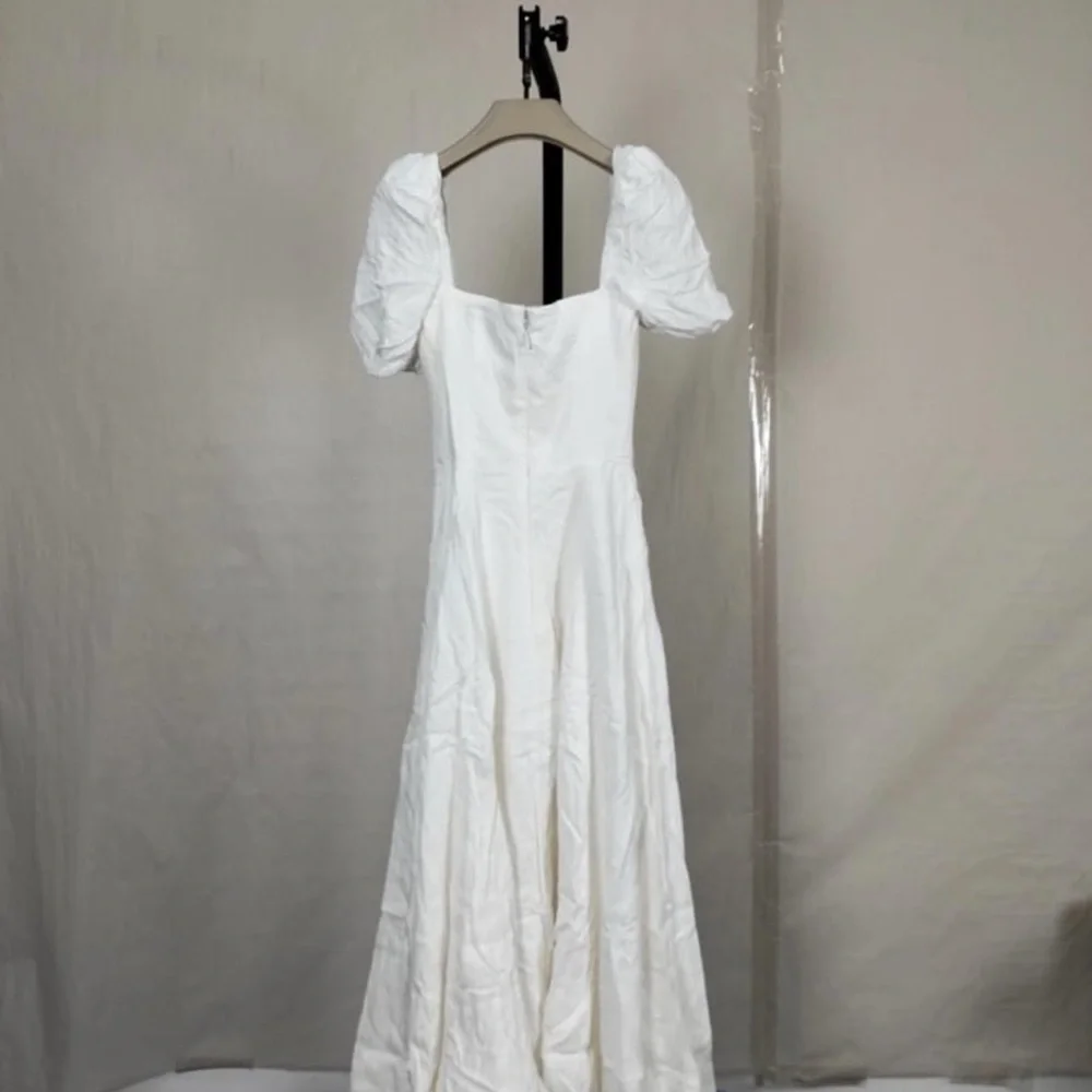 Elegant White Puff Sleeve Dress house of cb xs  tallulah white midi - Picture 4 of 6